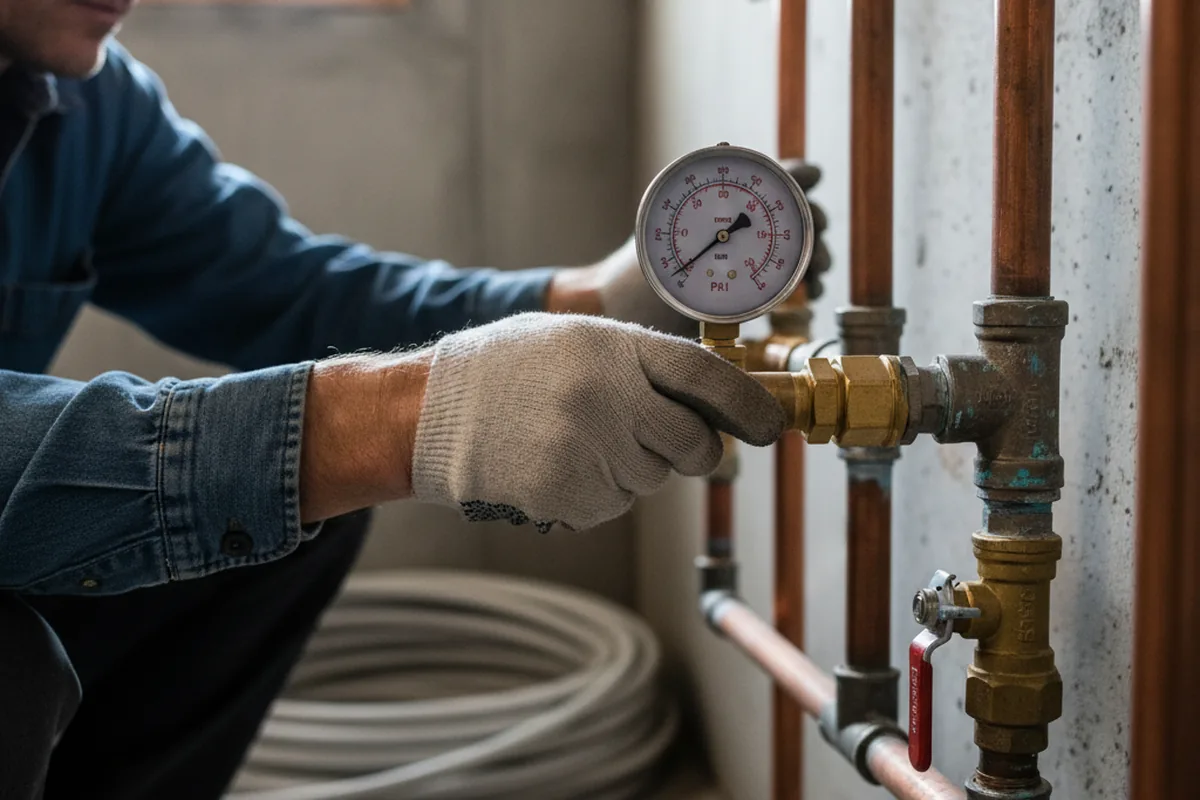Pressure testing a repaired line during Water Line Repair in Mound