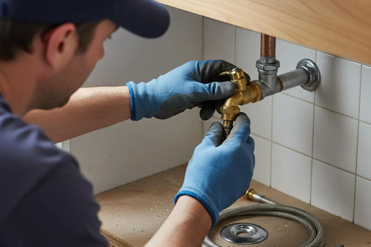 Shutoff valve and fitting work during Emergency Plumbing in Mound